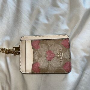 Coach Heart Print Card Holder
